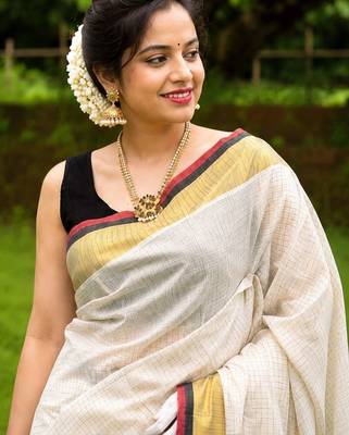 Pure Cotton Designer Kasavu Saree 3
