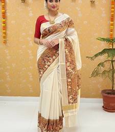 Ethnic Motifs Handloom Kasavu Saree