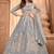 Grey embroidered net readymade anarkali wedding gown