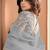 Grey embroidered net readymade anarkali wedding gown