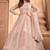 Baby pink embroidered net readymade anarkali wedding gown