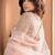 Baby pink embroidered net readymade anarkali wedding gown