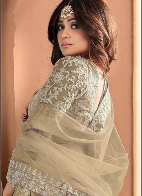 Chiku embroidered net readymade anarkali wedding gown 2