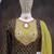 Chinon fabric dark olive color readymade dhoti kurta suit