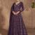 Embroidered chinon wine readymade salwar kameez