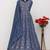Embroidered chinon navy blue readymade salwar kameez