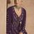 Embroidered chinon wine readymade salwar kameez