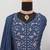 Embroidered chinon navy blue readymade salwar kameez