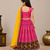 Pink printed cotton traditional kids lehenga choli with blouse