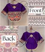 Roman silk gamthi embroidery work navratri blouse