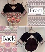 Roman silk gamthi embroidery work navratri blouse