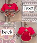 Roman silk gamthi embroidery work navratri blouse