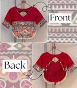 Roman silk gamthi embroidery work navratri blouse