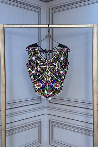 Navratri special rayon embroidered kutchi work blouse