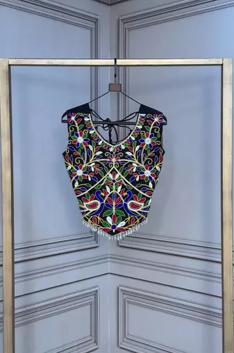 Navratri special rayon embroidered kutchi work blouse