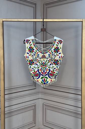Navratri special rayon embroidered kutchi work blouse