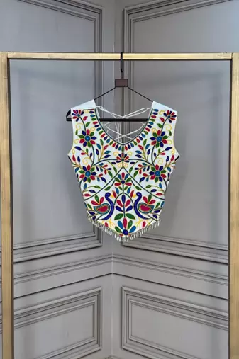 Navratri special rayon embroidered kutchi work blouse