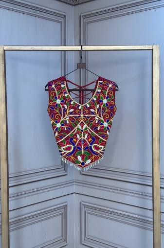 Navratri special rayon embroidered kutchi work blouse
