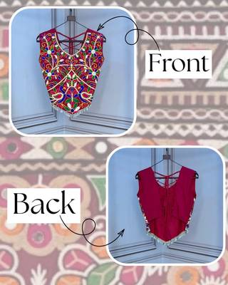 Navratri special rayon embroidered kutchi work blouse 3