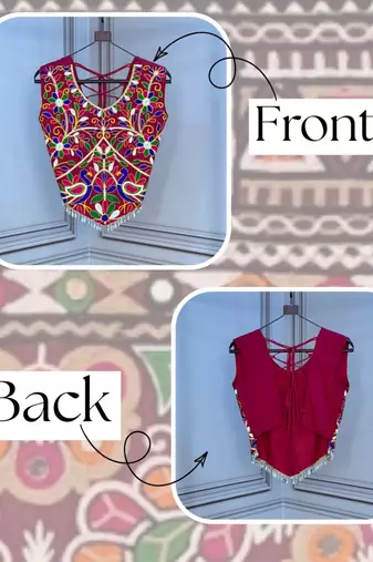 Navratri special rayon embroidered kutchi work blouse