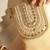 Beige satin sling bag
