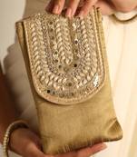 Ochre satin sling bag