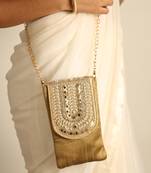 Ochre satin sling bag