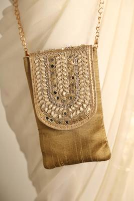 Ochre satin sling bag 3