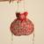 Red satin potli bag