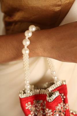 Red satin potli bag 3