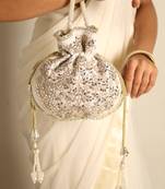 White satin potli bag