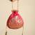 Pink satin potli bag