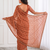 charming rust orange embroidery work with real bits work fendy satin indian designer saree