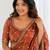 charming rust orange embroidery work with real bits work fendy satin indian designer saree