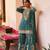 Teal faux georgette embroidered sharara set