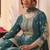 Teal faux georgette embroidered sharara set