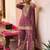 Mauve faux georgette embroidered sharara set