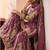 Mauve faux georgette embroidered sharara set
