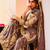 Brown faux georgette embroidered sharara set