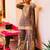 Brown faux georgette embroidered sharara set