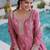 Pink silk blend embroidered palazzo set