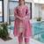 Pink silk blend embroidered palazzo set