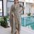 Grey silk blend embroidered palazzo set