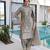 Grey silk blend embroidered palazzo set