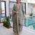 Grey silk blend embroidered palazzo set
