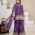 Purple silk blend embroidered palazzo set