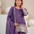 Purple silk blend embroidered palazzo set