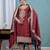 Brown silk blend embroidered farshi salwar set