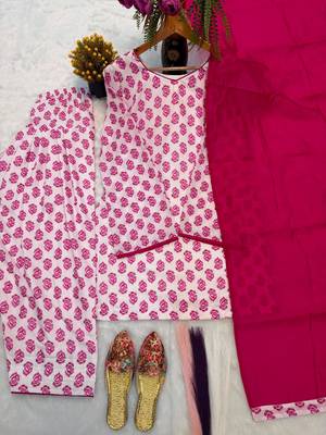 White cotton poly printed farshi salwar set 4