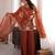 Brown silk blend embroidered palazzo set